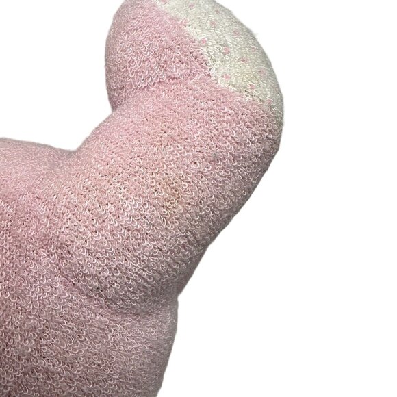 KinderGund Rattle Teddy Bear Pink Polka Dot Feet Stuffed Animal Embroidered Eyes - Picture 9 of 11